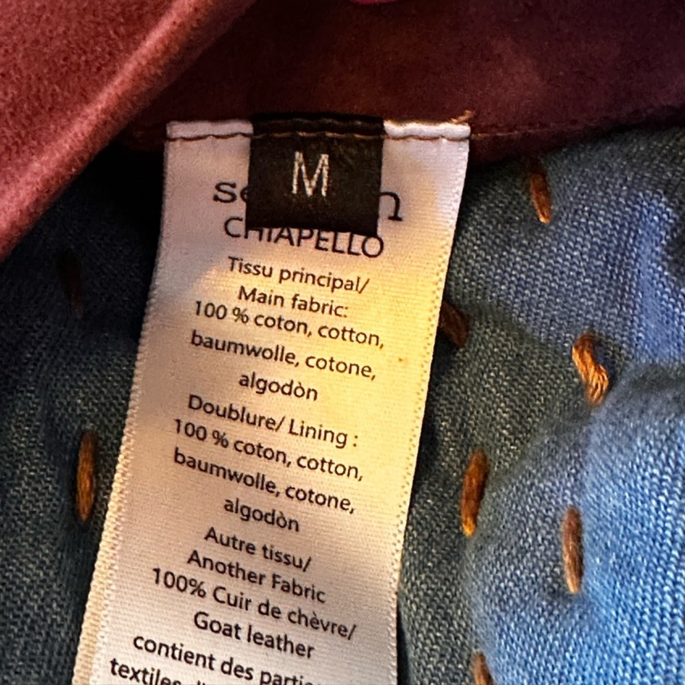 Sessun NWOT SZ Med Chiapello Denium Blue Quilted Vest leather trim‎ reversible - Picture 11 of 14